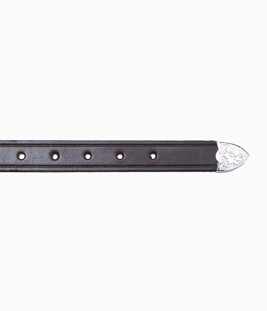 TORY LEATHER ''3137 ANTIQUE SILVER BUCKLE SET BELT'' (HAVANA)