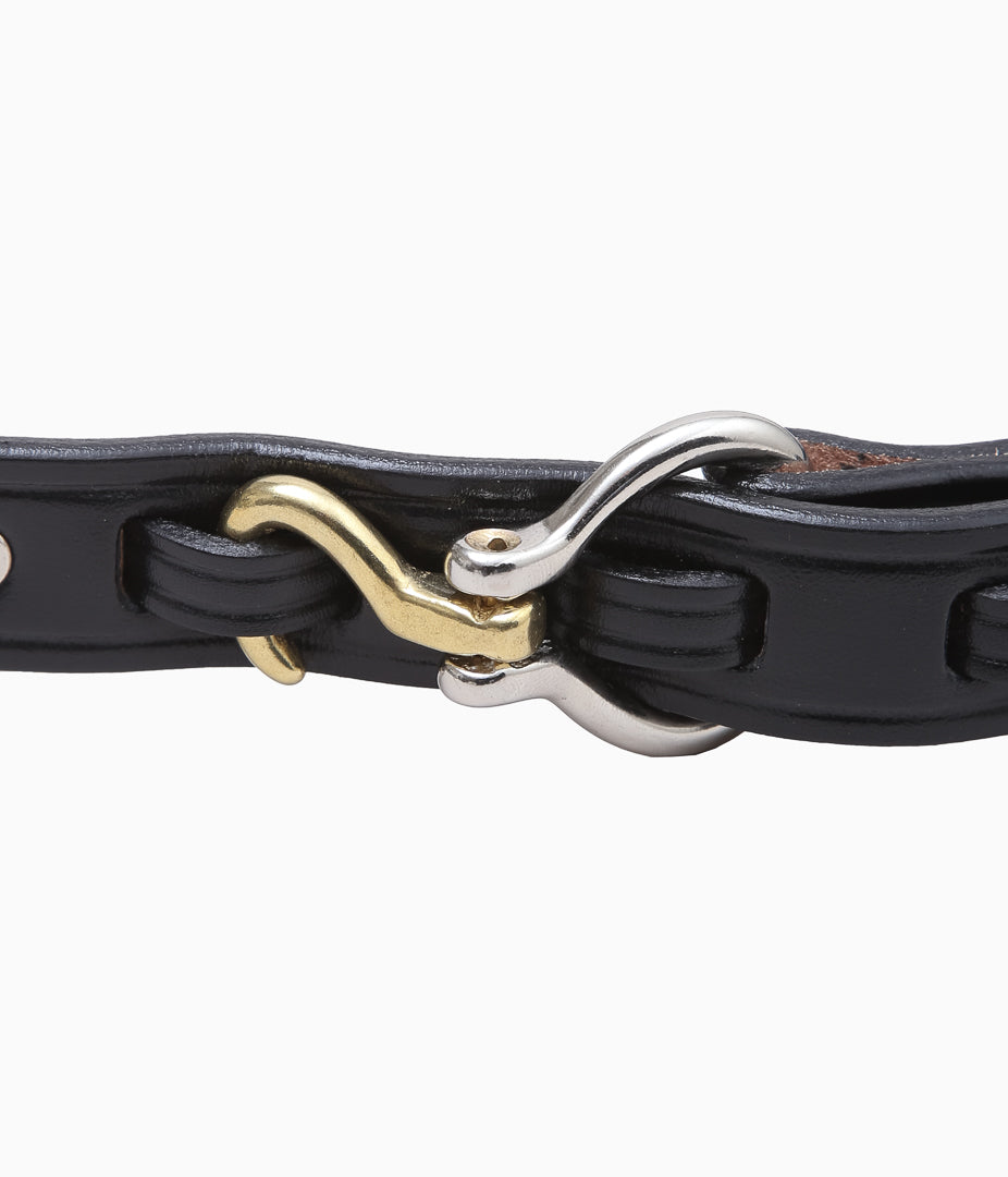 TORY LEATHER ''3150 2 TONE MINI HOOF PICK BELT'' (BLACK)