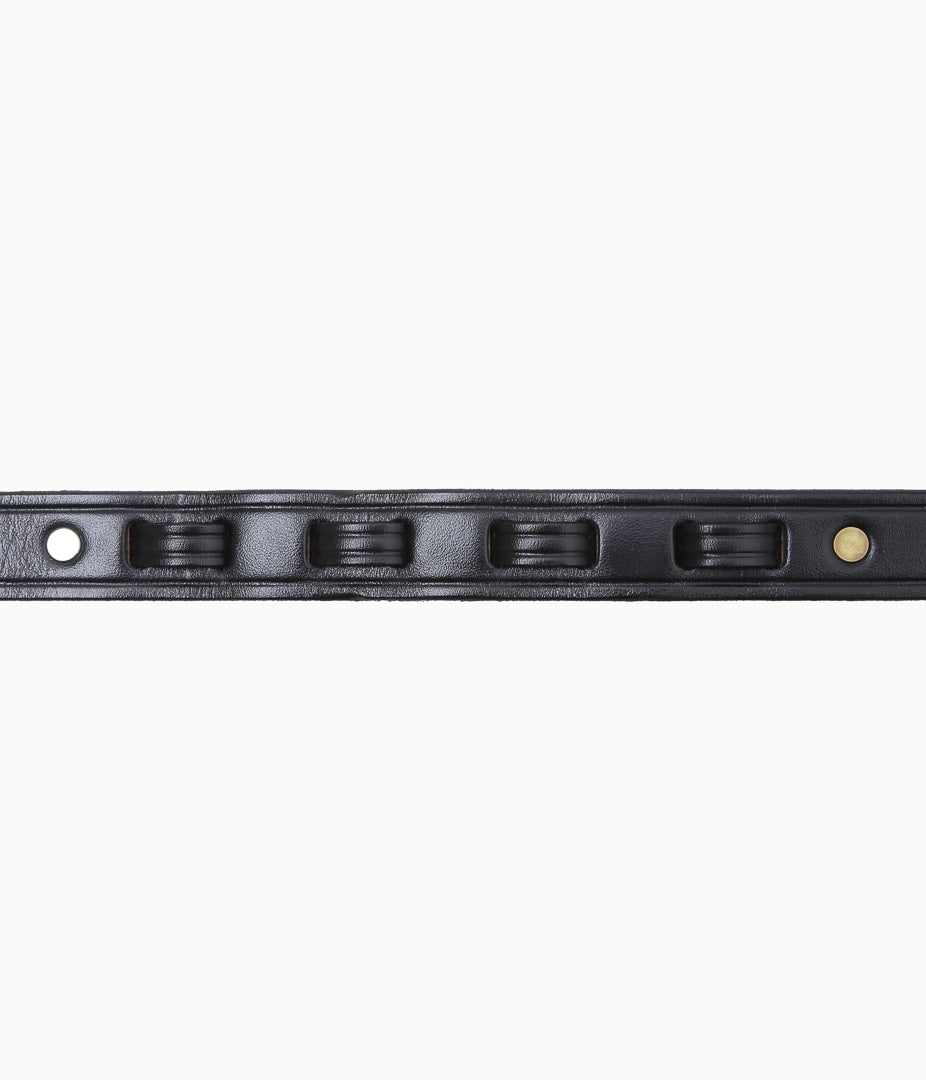 TORY LEATHER ''3150 2 TONE MINI HOOF PICK BELT'' (BLACK)