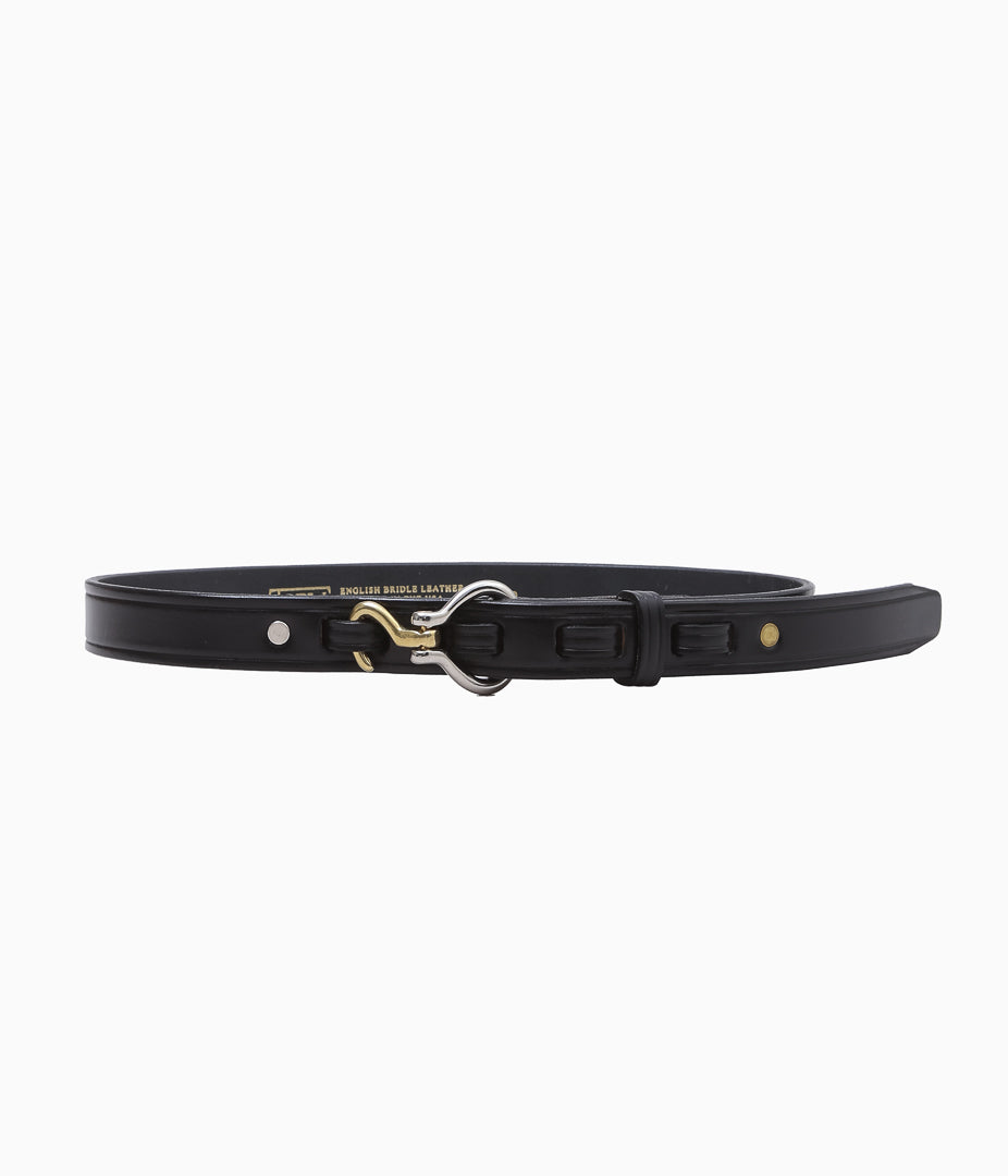 TORY LEATHER ''3150 2 TONE MINI HOOF PICK BELT'' (BLACK)