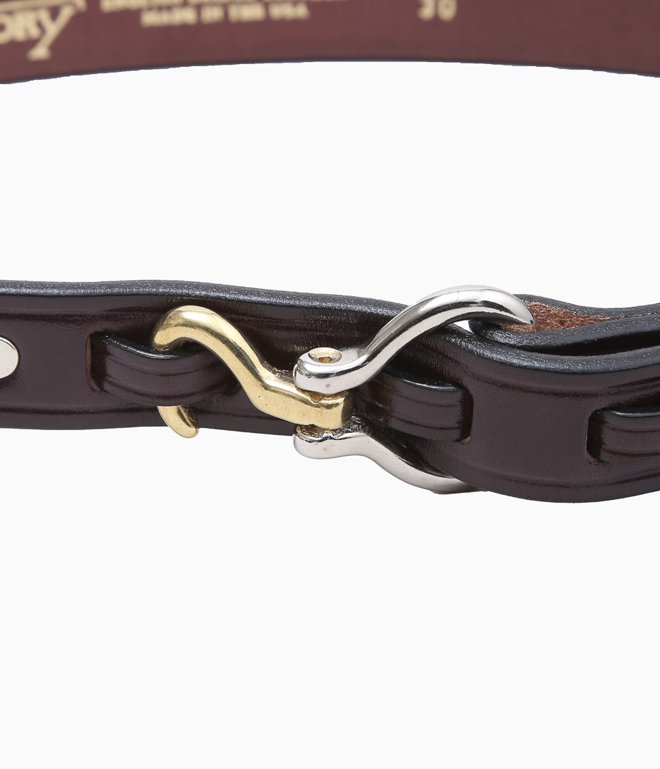 TORY LEATHER ''3151 2 TONE MINI HOOF PICK BELT'' (HAVANA)