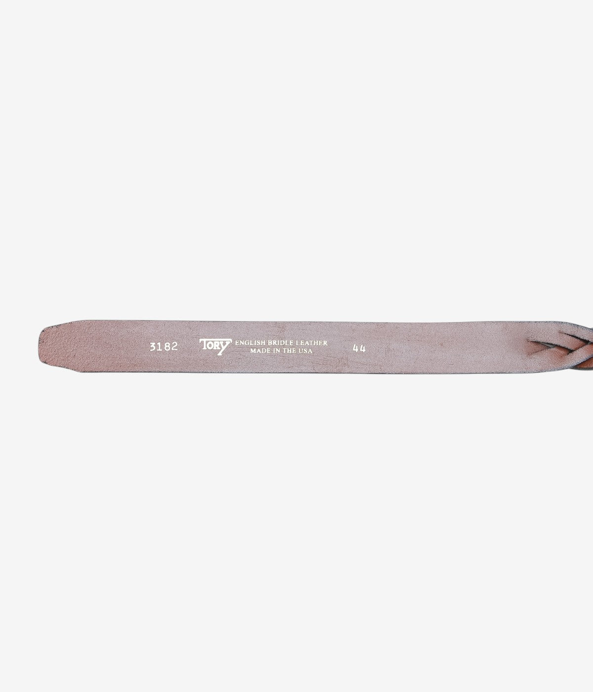 TORY LEATHER '3182 1-1/4 LONG TIP BRAIDED BELT' (OAKBARK/BRASS)