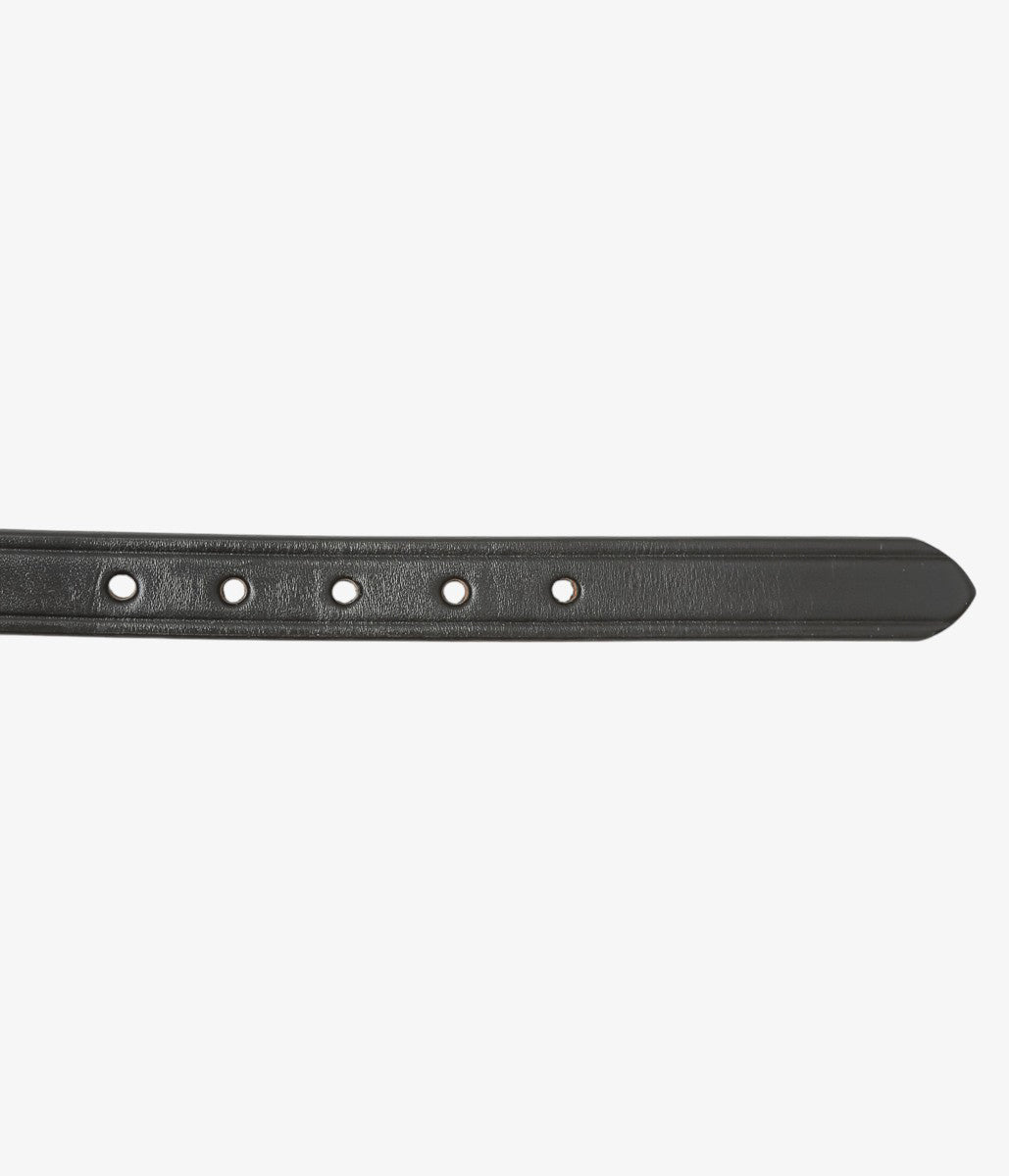 TORY LEATHER ''3213 3/4 WIDE PLAIN CREASED BELT'' (BLACK/BRASS)