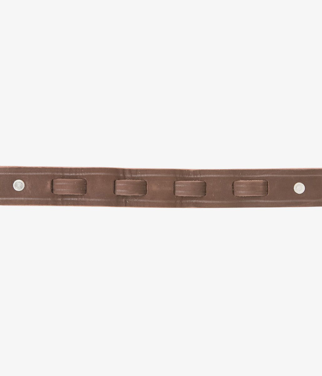 TORY LEATHER ''4016 NUBUCK MINI HOOF PICK BELT'' (DARK CHOCOLATE)