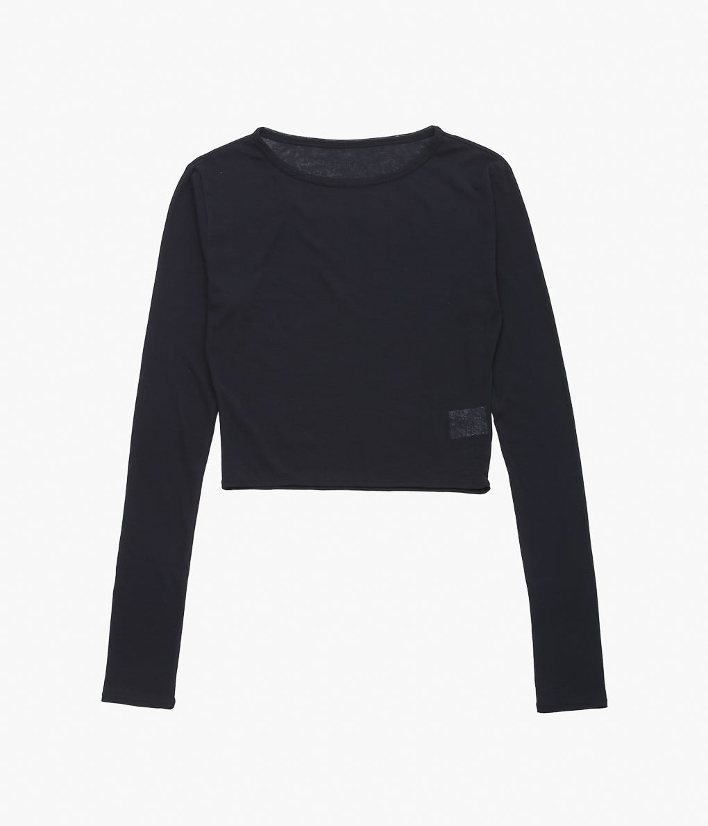 TU ES MON TRESOR ''CREW NECK CROPPED TOP'' (BLACK)