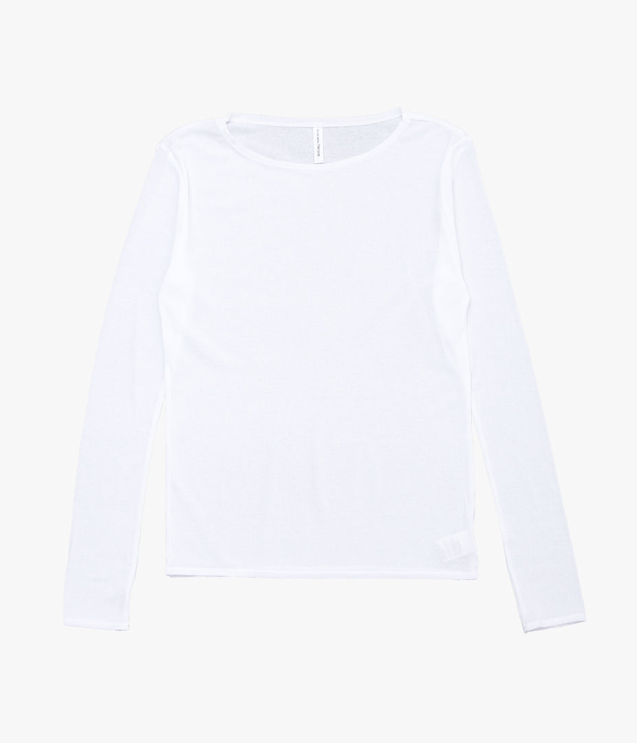 TU ES MON TRESOR ''CUT-OFF LONG SLEEVE TOP'' (WHITE)