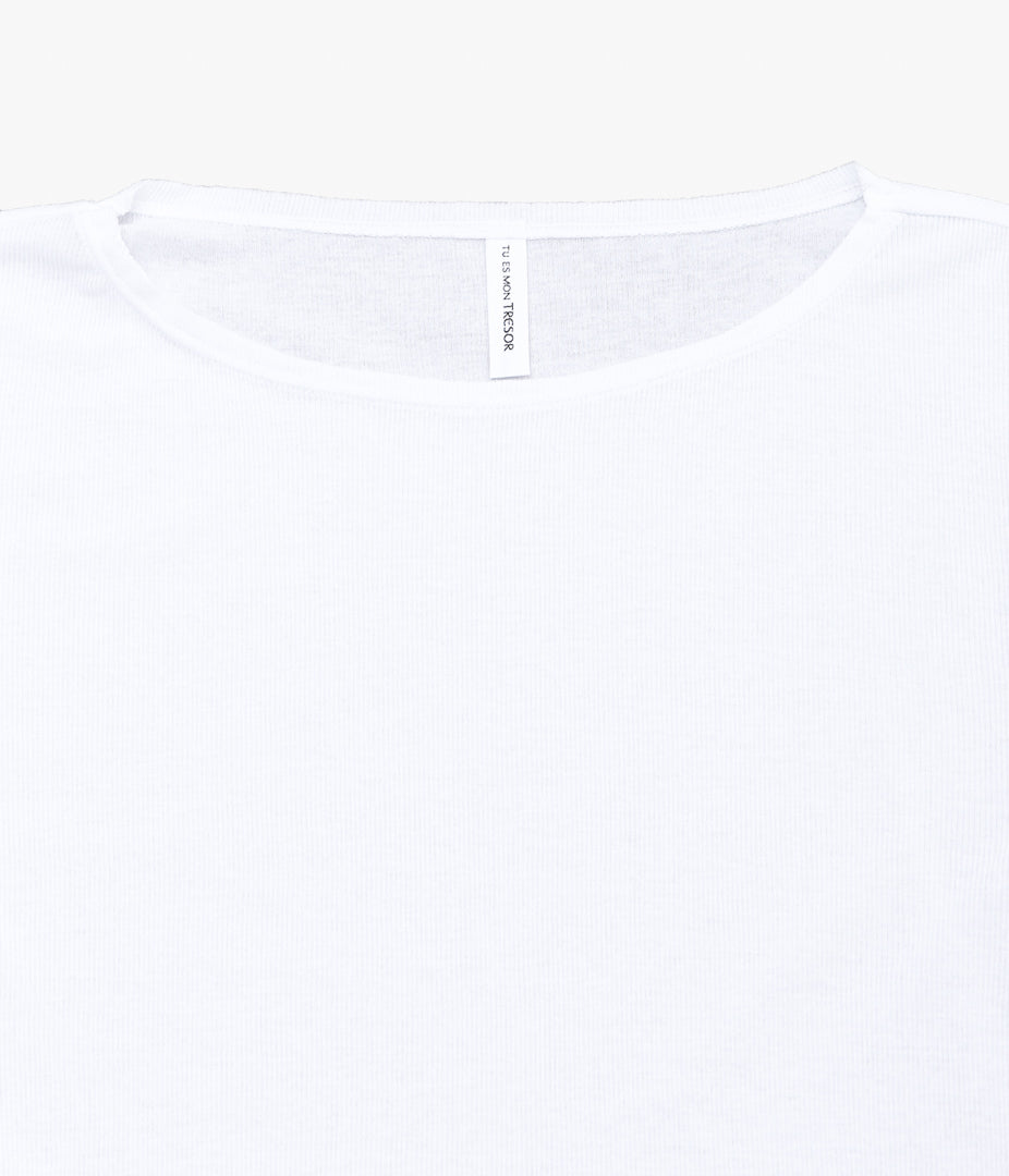 TU ES MON TRESOR ''CUT-OFF LONG SLEEVE TOP'' (WHITE)