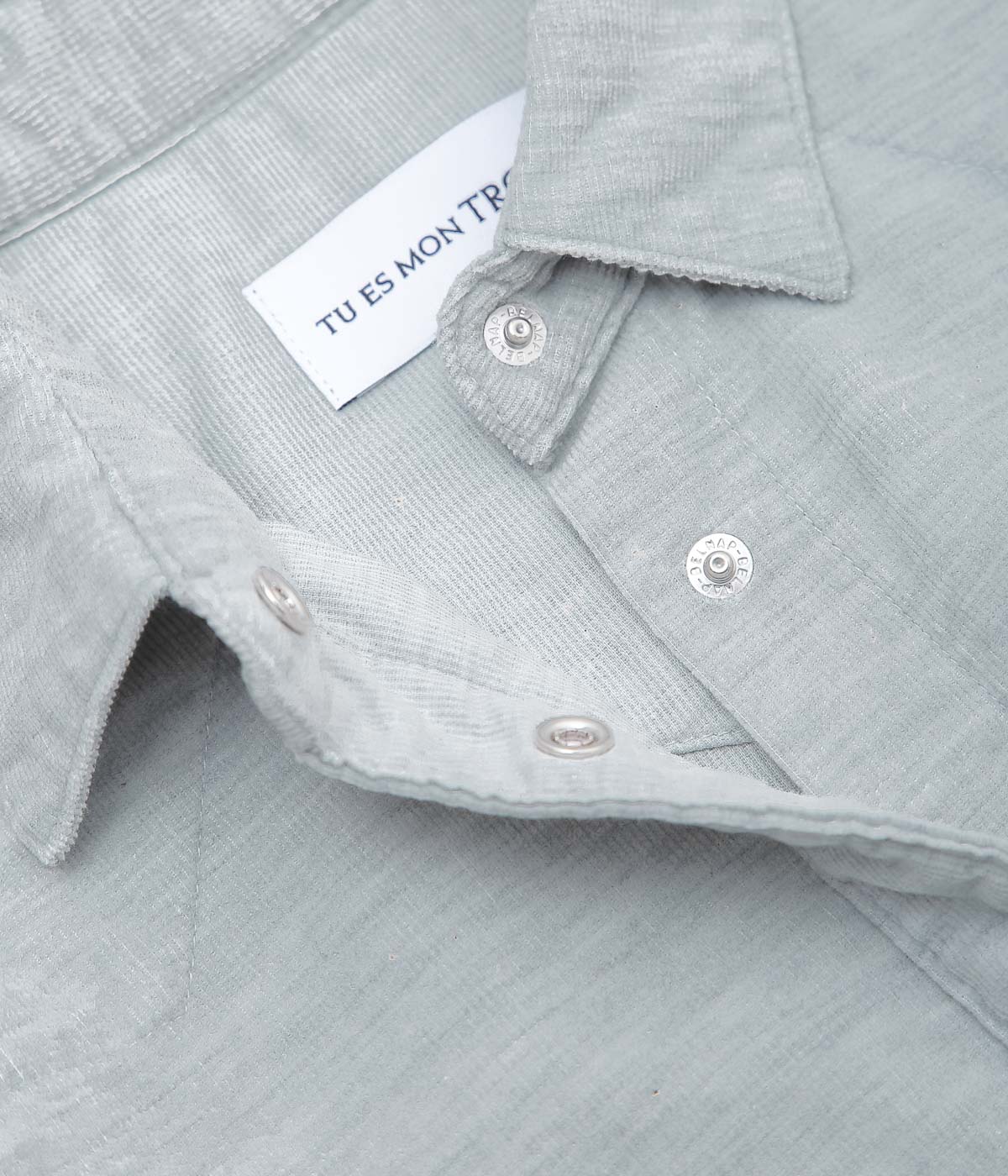 TU ES MON TRESOR ''THE TURQUOISE CORDUROY SHIRT'' (LIGHT GREY)