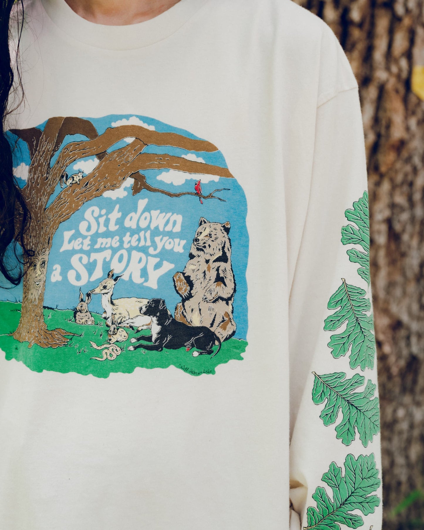 STORY MFG ``GRATEFUL TEE LS'' (ECRU TREE TALES)
