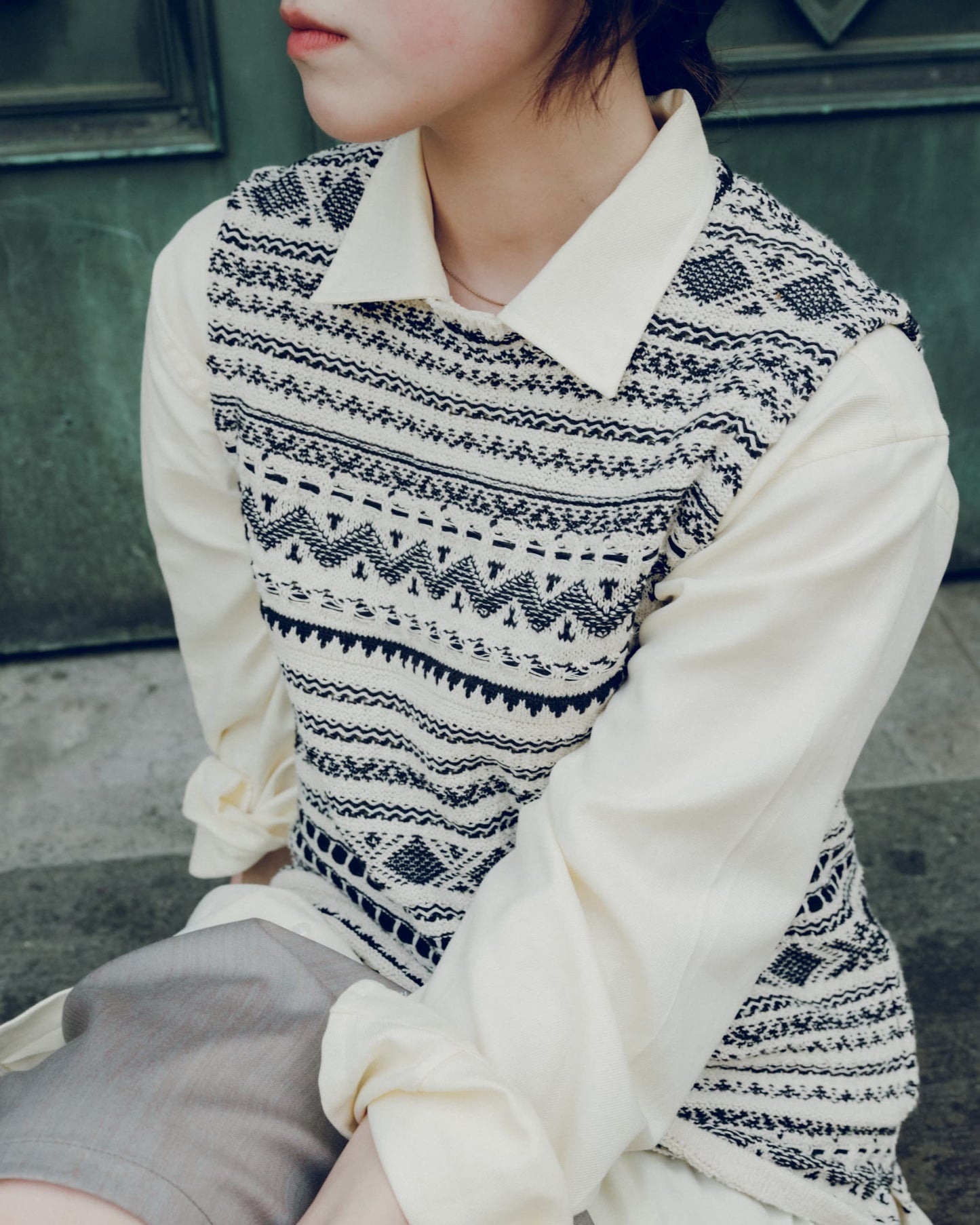 COOHEM ''SUMMER NORWEGIAN KNIT P/O'' (IVORY)