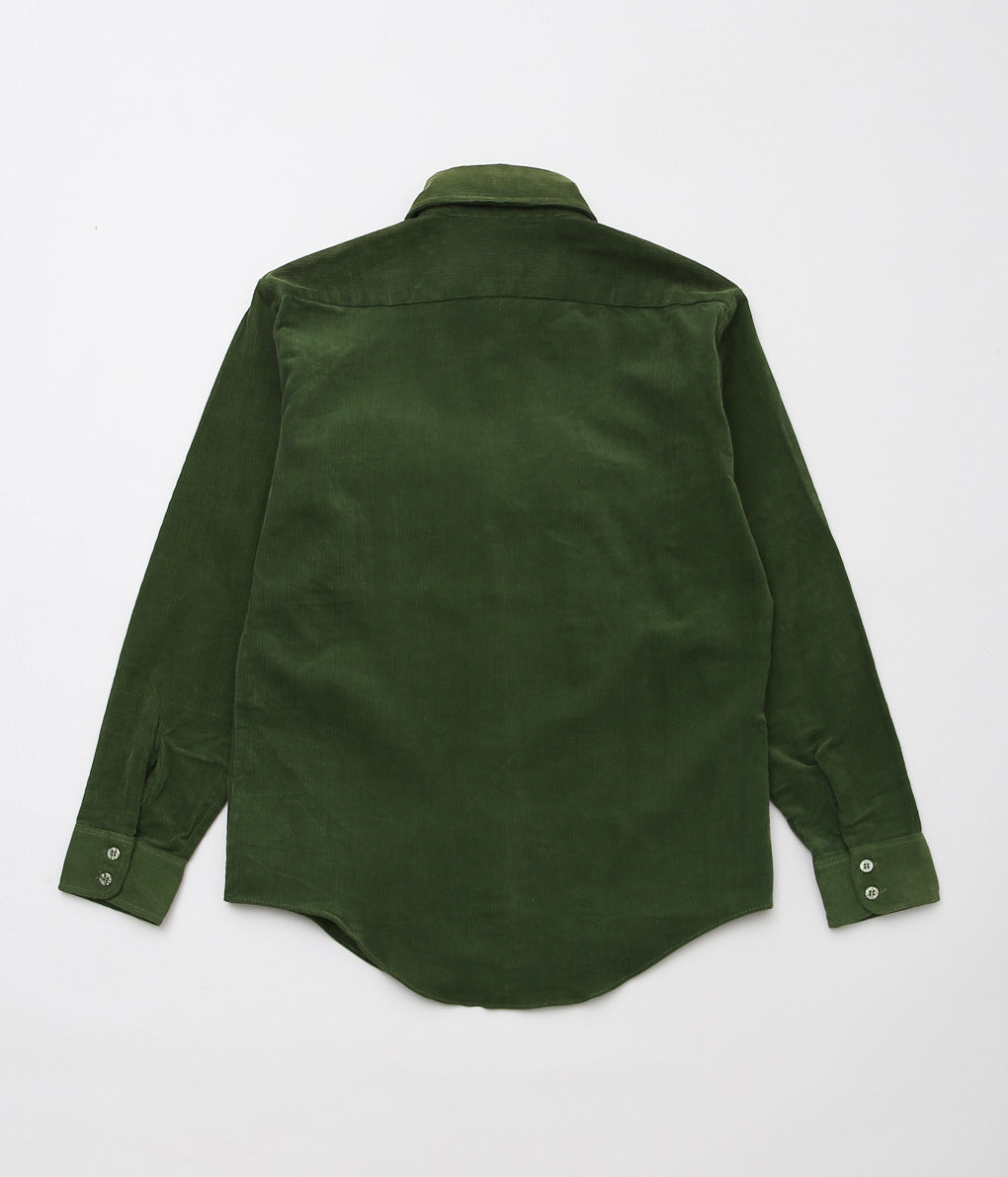 USED&VINTAGE''70'S DEADSTOCK "LAZY-H" CORDUROY SHIRT''(GREEN)