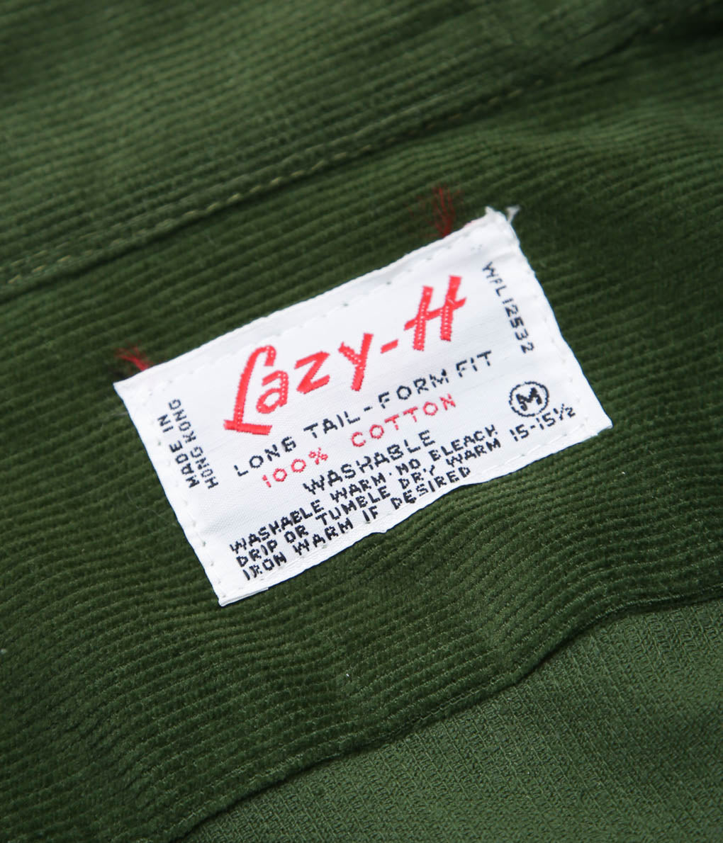 USED&VINTAGE''70'S DEADSTOCK "LAZY-H" CORDUROY SHIRT''(GREEN)
