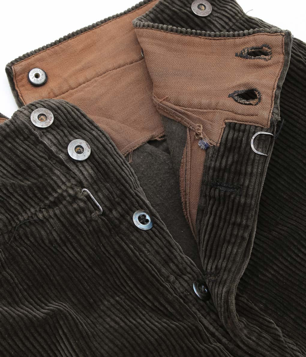 VINTAGE CLOTHING ''30s FRENCH CORDUROY TROUSERS "CLAUDIUS LAFOND"'' (BROWN)