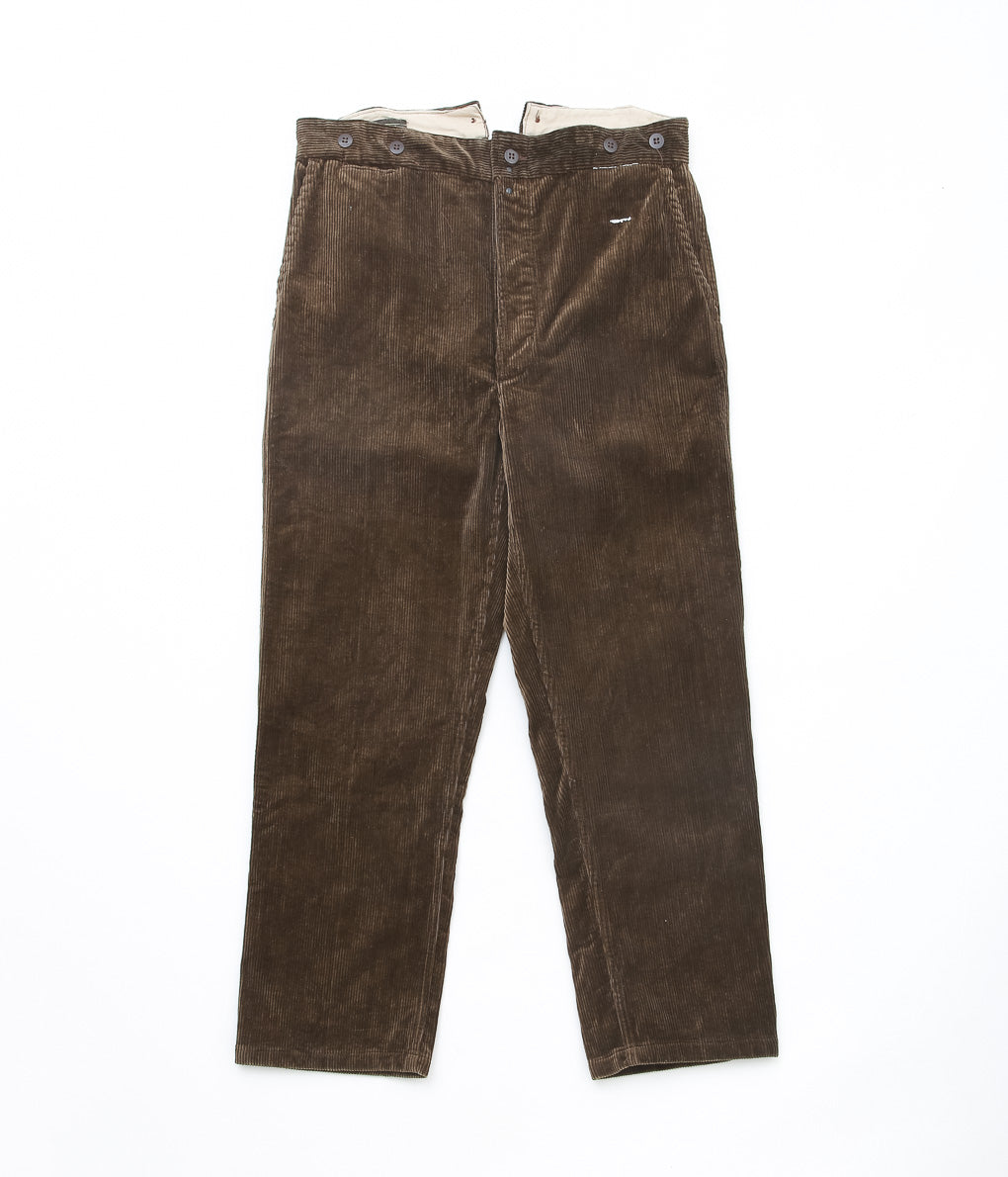 VINTAGE CLOTHING ''50-60's DEADSTOCK FRENCH CORDUROY TROUSERS'' (BROWN)