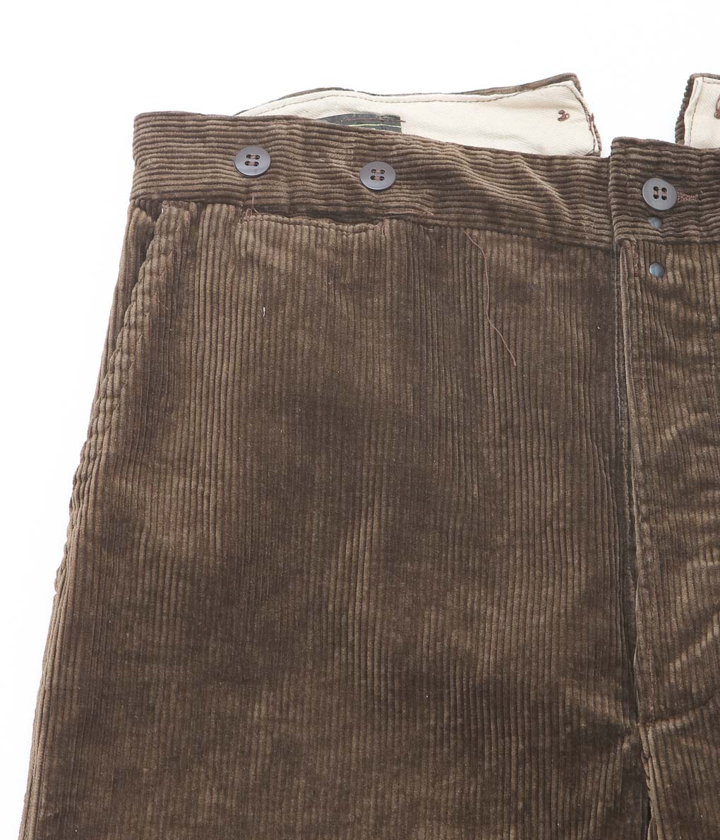 VINTAGE CLOTHING ''50-60's DEADSTOCK FRENCH CORDUROY TROUSERS'' (BROWN)