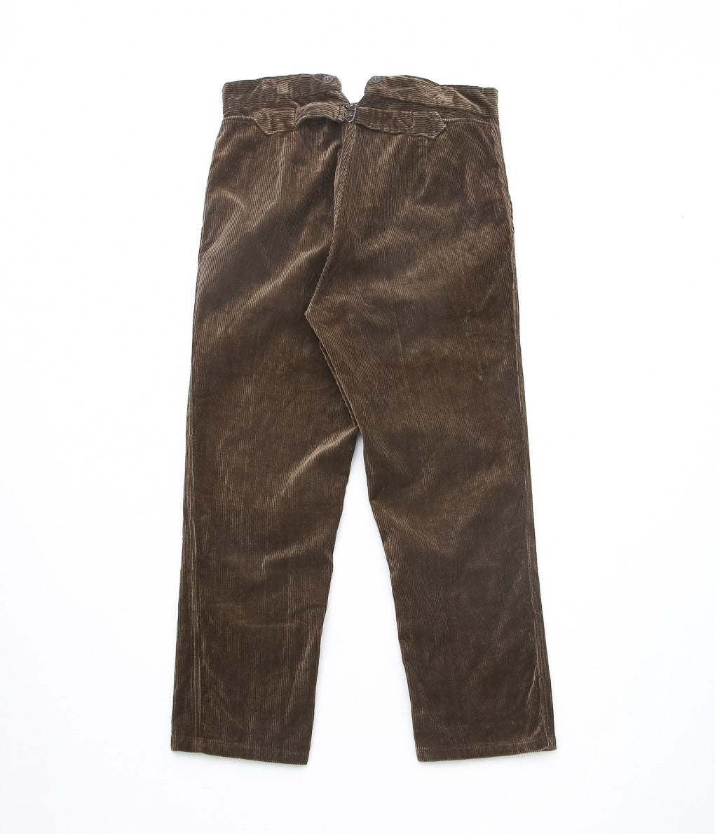 VINTAGE CLOTHING ''50-60's DEADSTOCK FRENCH CORDUROY TROUSERS'' (BROWN)
