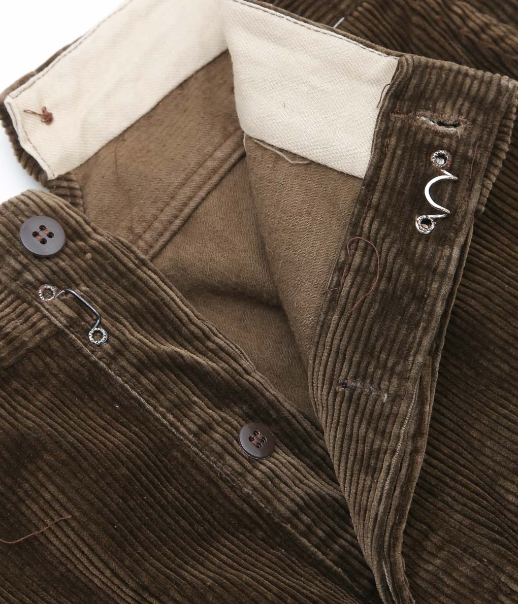 VINTAGE CLOTHING ''50-60's DEADSTOCK FRENCH CORDUROY TROUSERS'' (BROWN)
