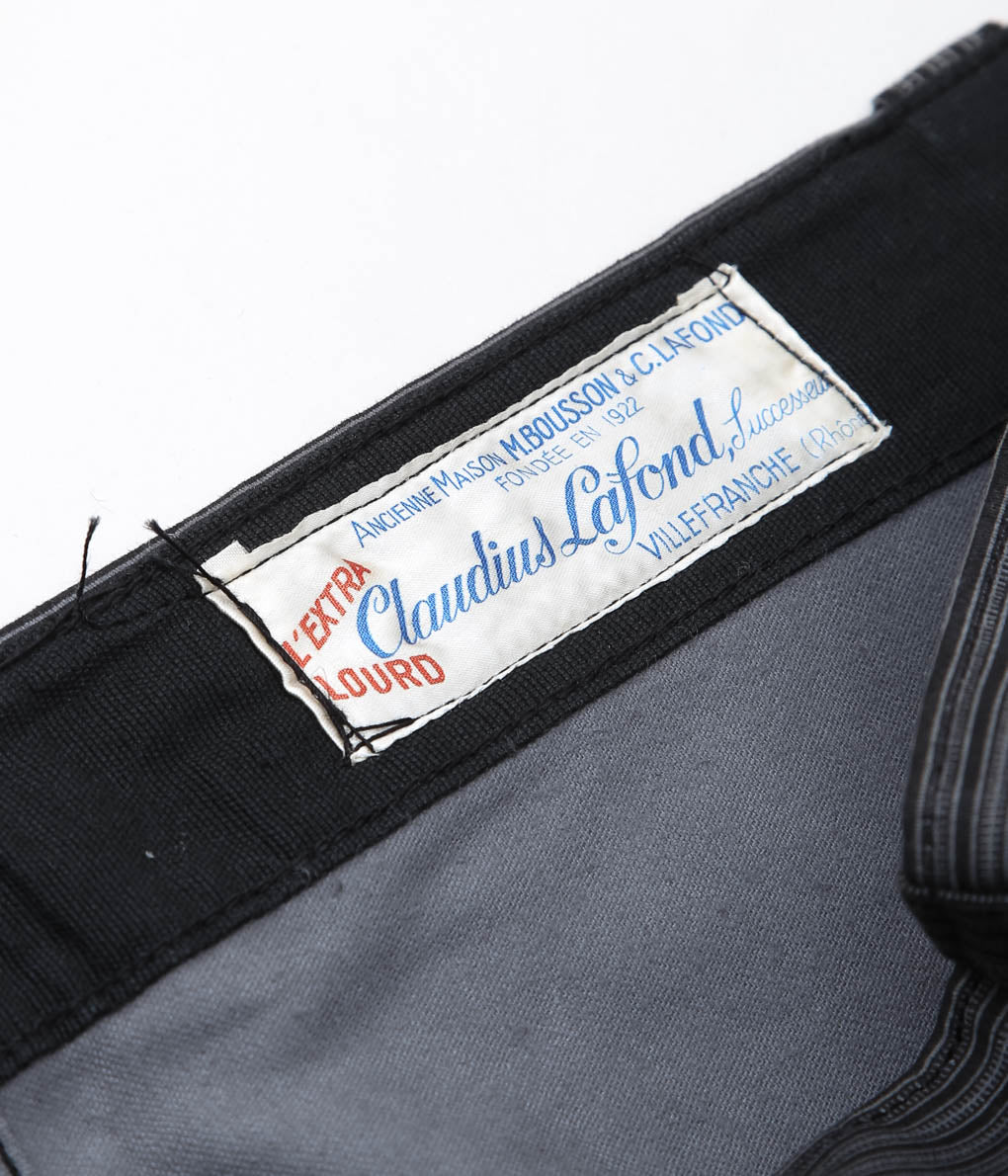 VINTAGE CLOTHING ''50's DEADSTOCK FRENCH WORK PANTS'' (BLACK STRIPE)