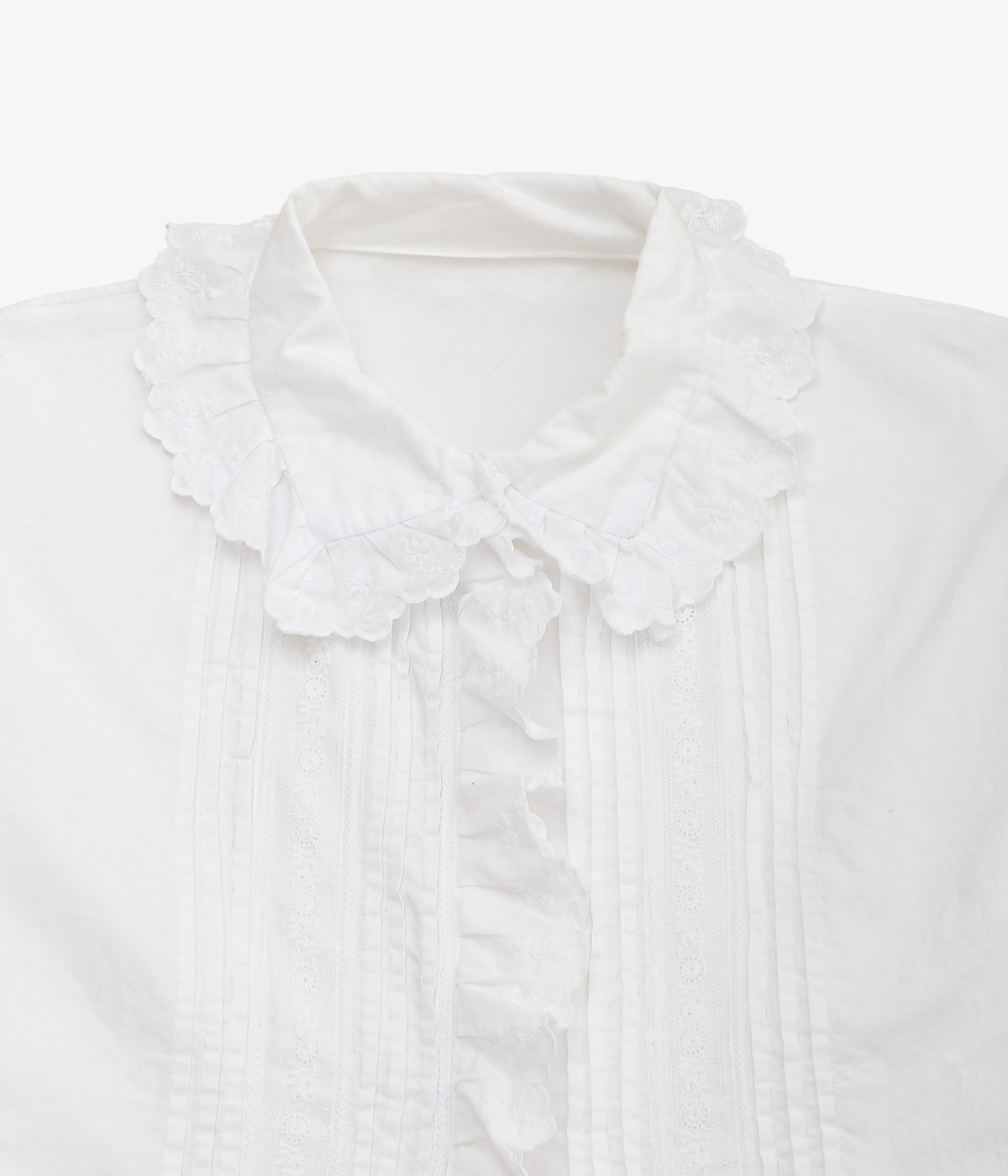 USED&VINATGE ''40-50's FRENCH VINTAGE BLOUSE'' (WHITE)