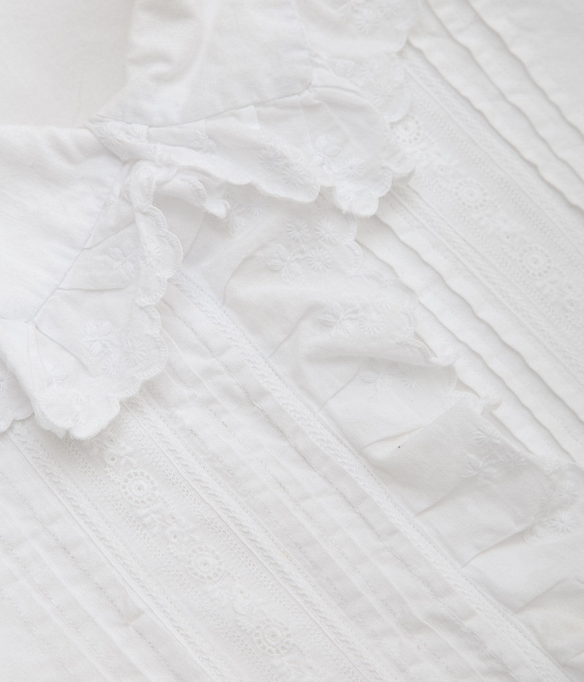 USED&VINATGE ''40-50's FRENCH VINTAGE BLOUSE'' (WHITE)