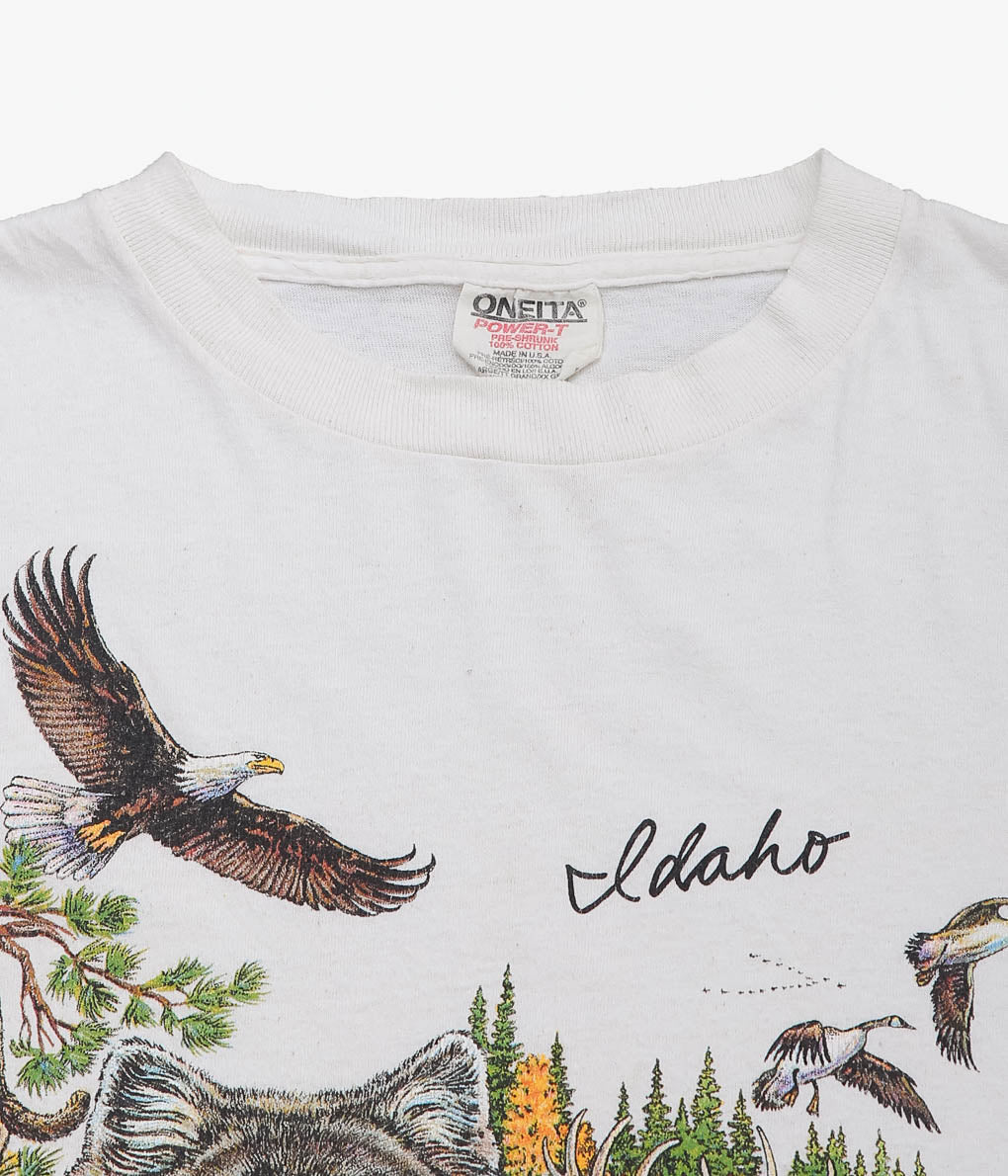 VINTAGE CLOTHING ''90'S ANIMAL TEE'' (WHITE)