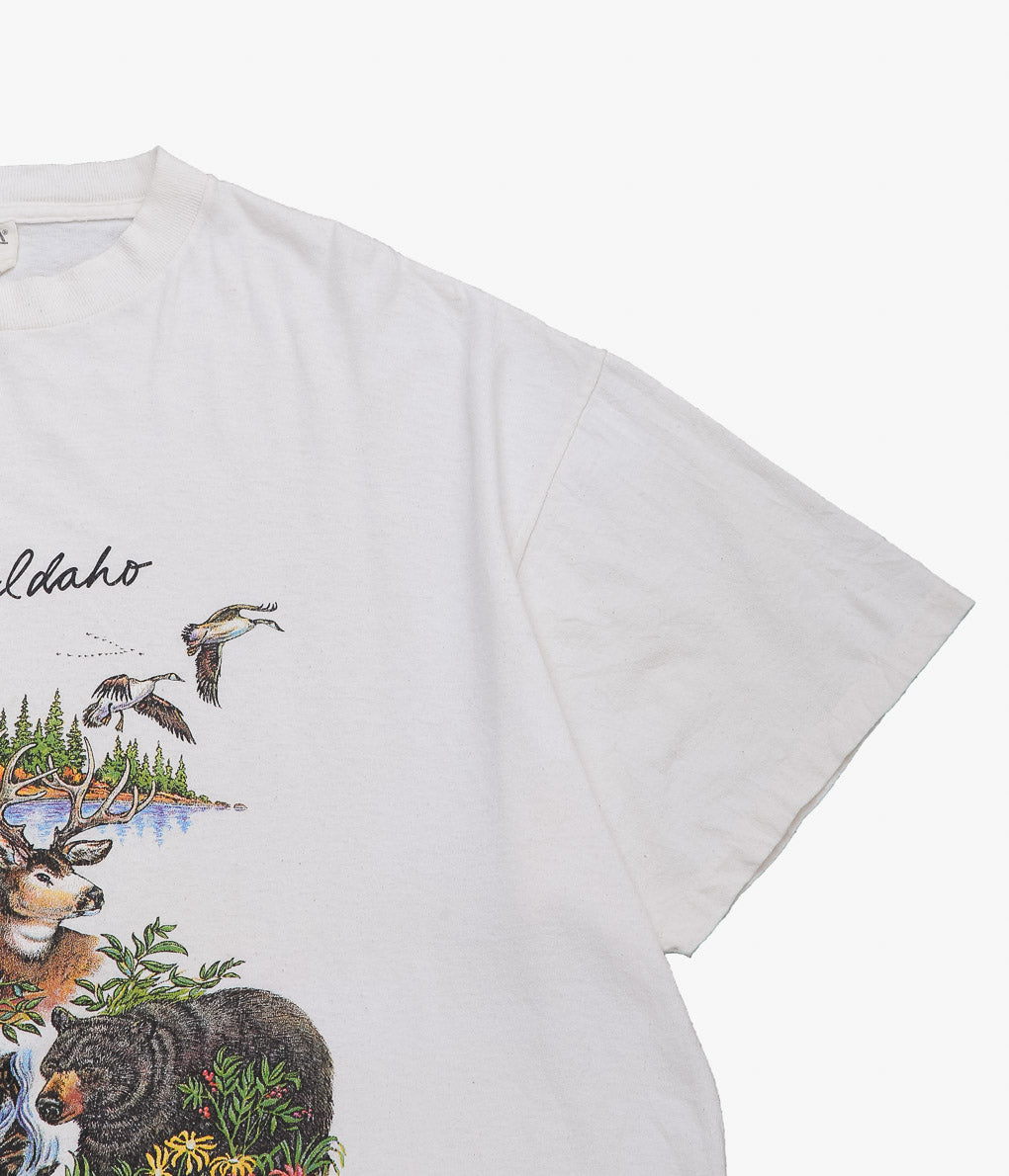 VINTAGE CLOTHING ''90'S ANIMAL TEE'' (WHITE)