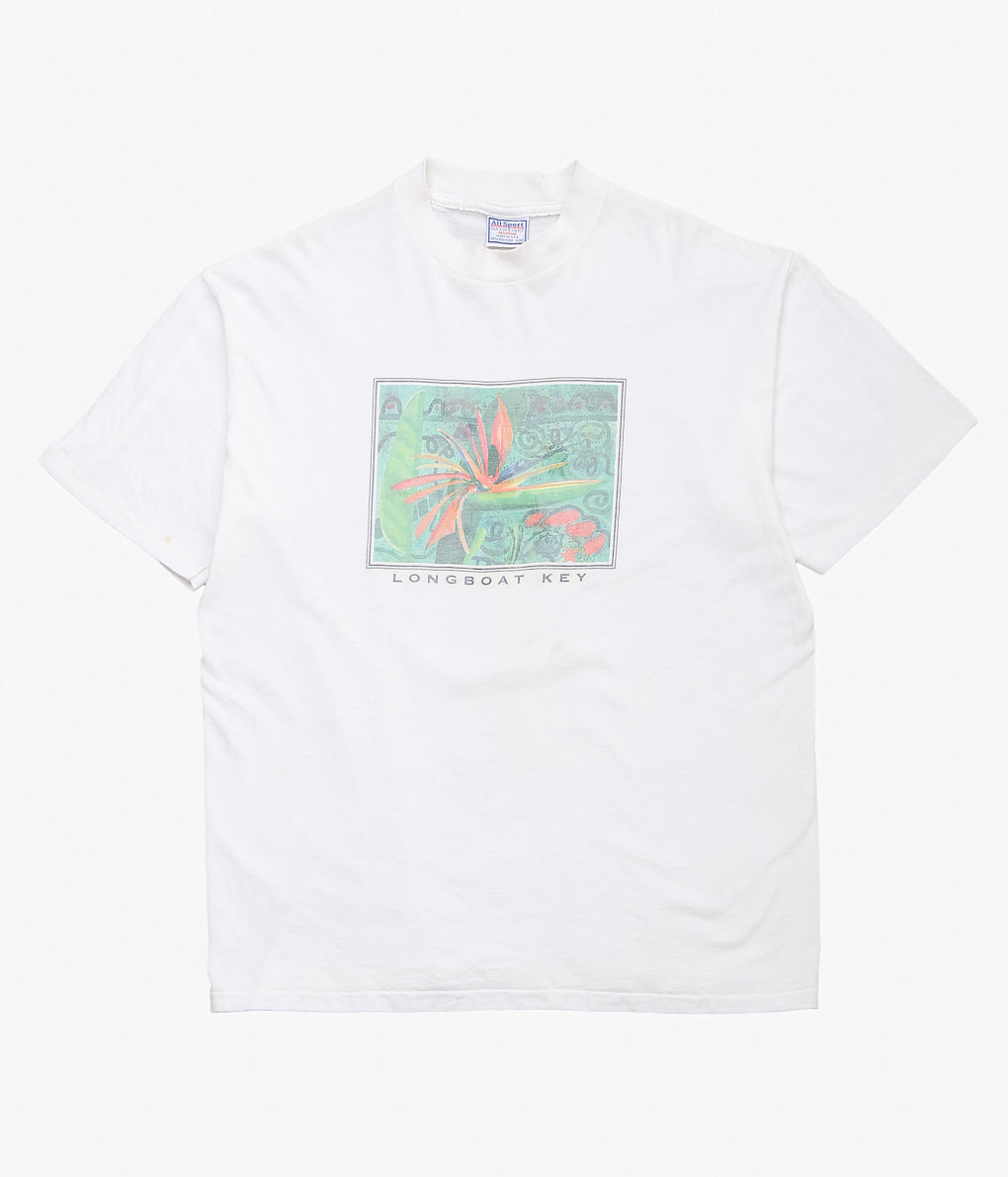 VINTAGE CLOTHING ''90'S LONGBOAT KEY TEE'' (WHITE)