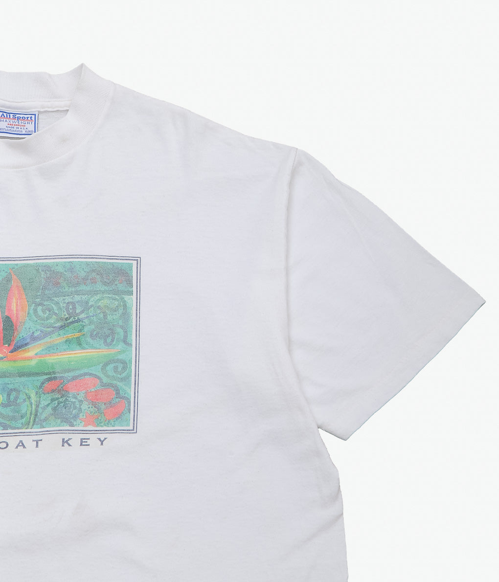 VINTAGE CLOTHING ''90'S LONGBOAT KEY TEE'' (WHITE)