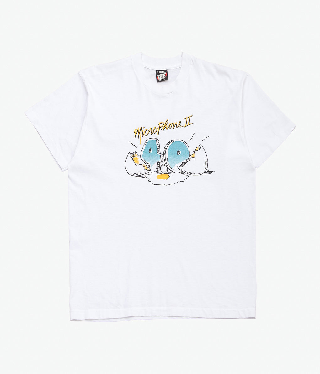 VINTAGE CLOTHING ''90'S SCREEN STARS MICROPHONE TEE'' (WHITE)
