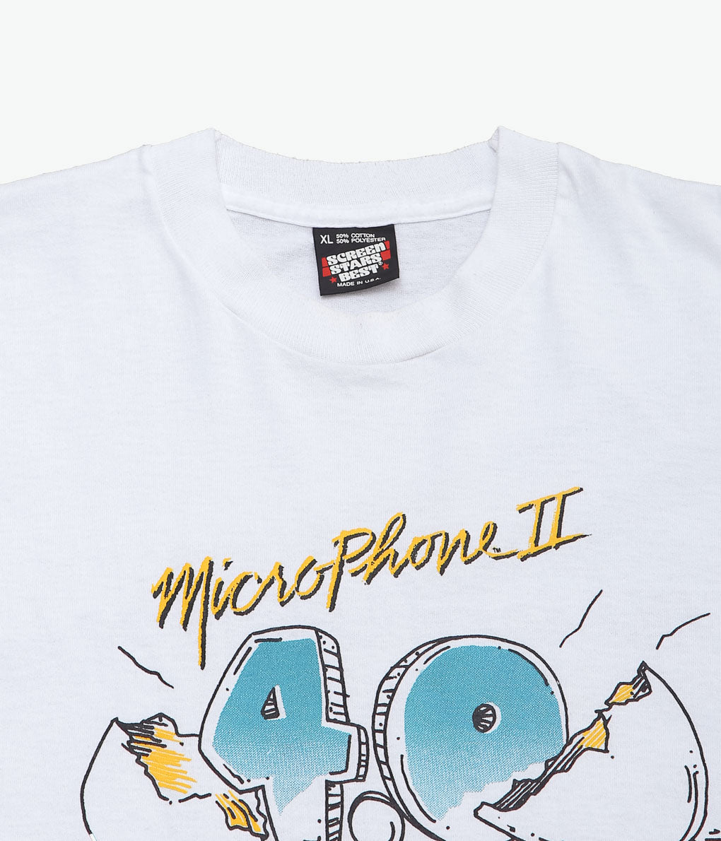 VINTAGE CLOTHING ''90'S SCREEN STARS MICROPHONE TEE'' (WHITE)
