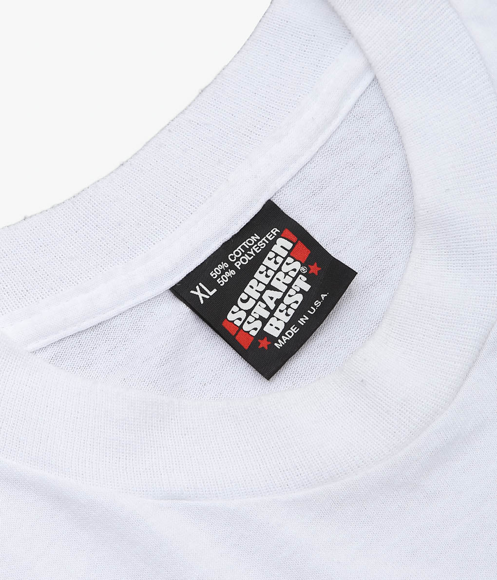 VINTAGE CLOTHING ''90'S SCREEN STARS MICROPHONE TEE'' (WHITE)