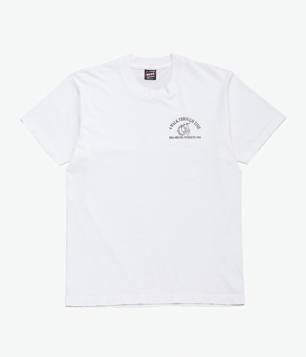 VINTAGE CLOTHING ''90'S WALK THROUGH TIME TEE'' (WHITE)