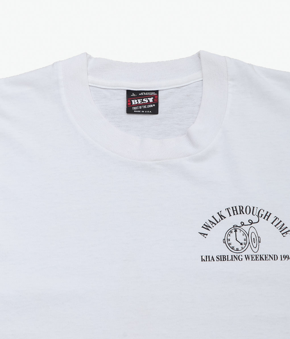 VINTAGE CLOTHING ''90'S WALK THROUGH TIME TEE'' (WHITE)