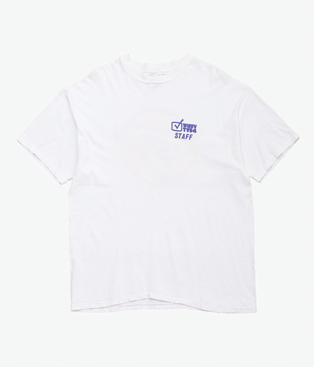 VINTAGE CLOTHING ''90'S WNUV TV TEE MADE IN THE U.S.A.'' (WHITE)