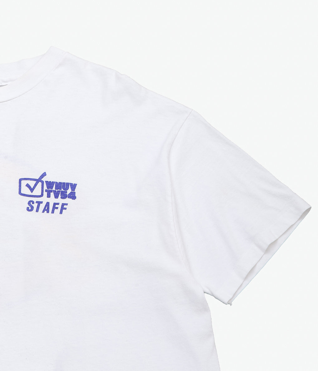 VINTAGE CLOTHING ''90'S WNUV TV TEE MADE IN THE U.S.A.'' (WHITE)