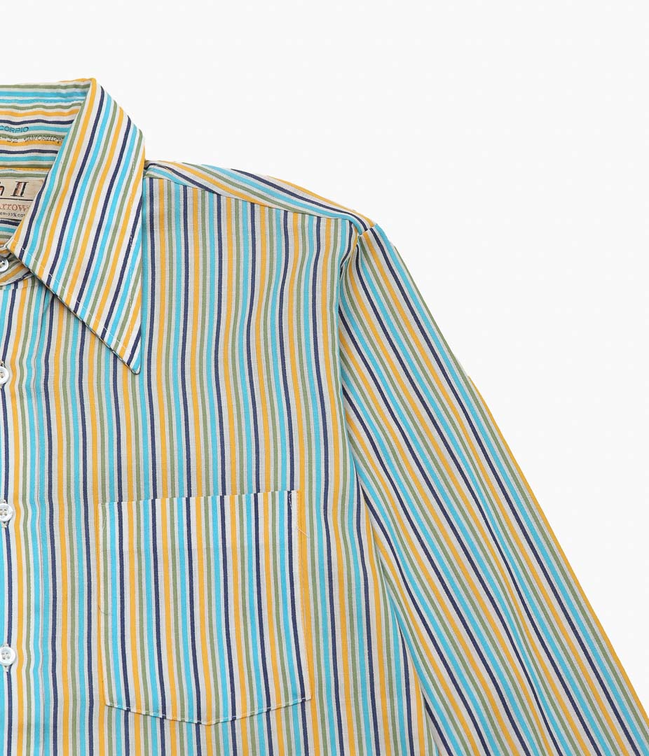 USED&VINTAGE ''ARROW POLYESTER COTTON MULTI STRIPE SHIRT MADE IN U.S.A'' (MULTI)