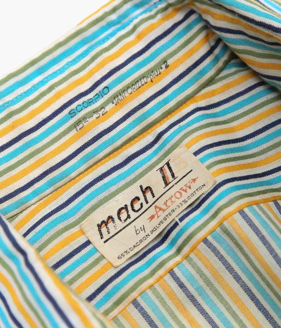 USED&VINTAGE ''ARROW POLYESTER COTTON MULTI STRIPE SHIRT MADE IN U.S.A'' (MULTI)