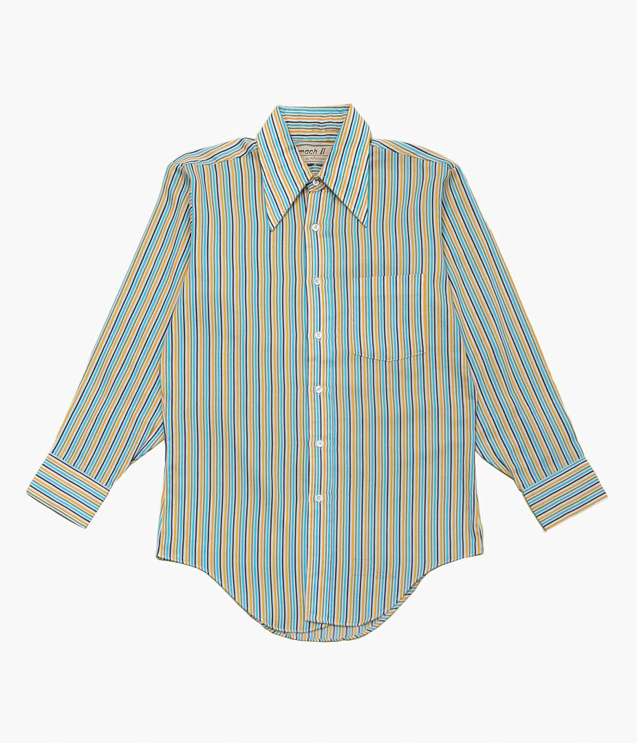 USED&VINTAGE ''ARROW POLYESTER COTTON MULTI STRIPE SHIRT MADE IN U.S.A'' (MULTI)