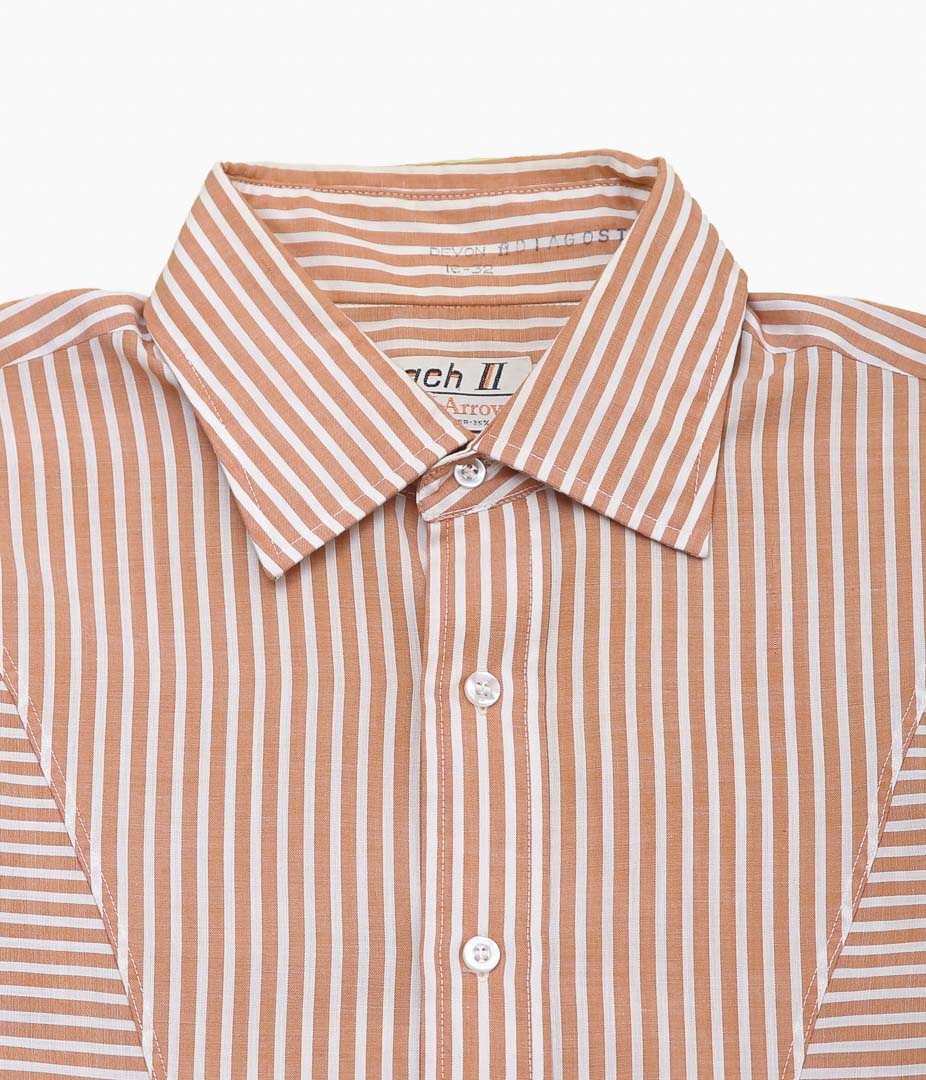 USED&VINTAGE ''ARROW POLYESTER COTTON STRIPE SHIRT MADE IN USA'' (MULTI)