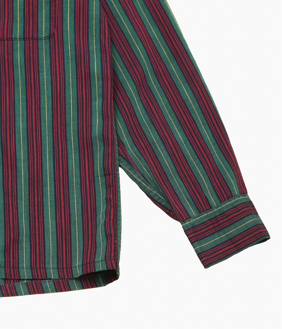 USED&VINTAGE ''BERMA COTTON STRIPE SHIRT MADE IN USA'' (GREEN)
