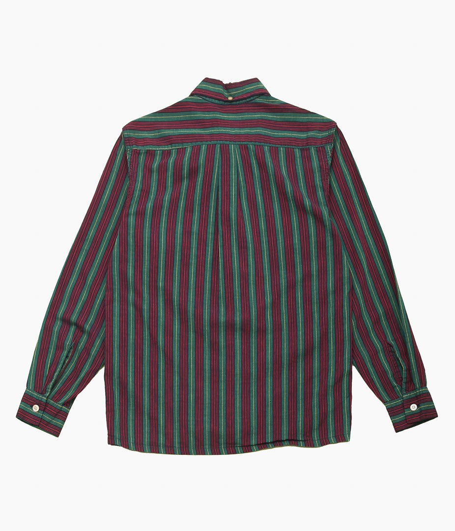USED&VINTAGE ''BERMA COTTON STRIPE SHIRT MADE IN USA'' (GREEN)