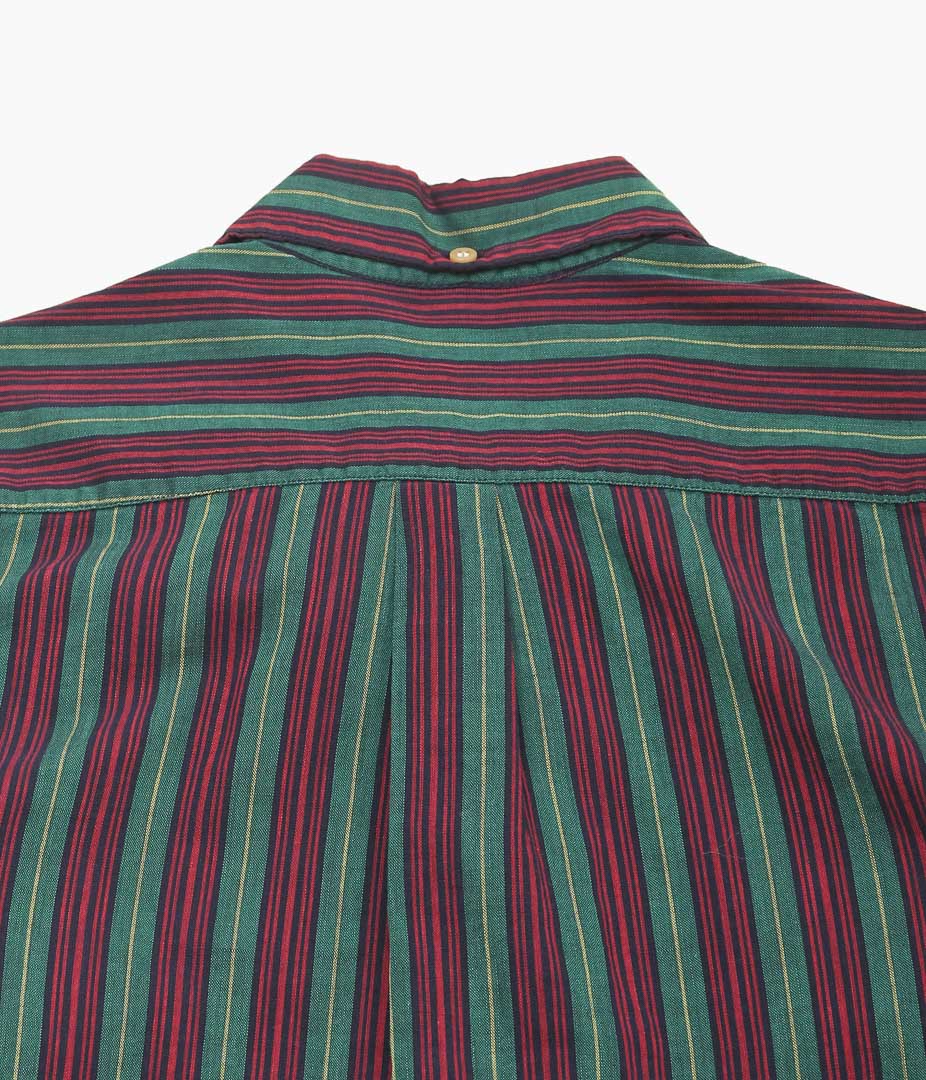 USED&VINTAGE ''BERMA COTTON STRIPE SHIRT MADE IN USA'' (GREEN)