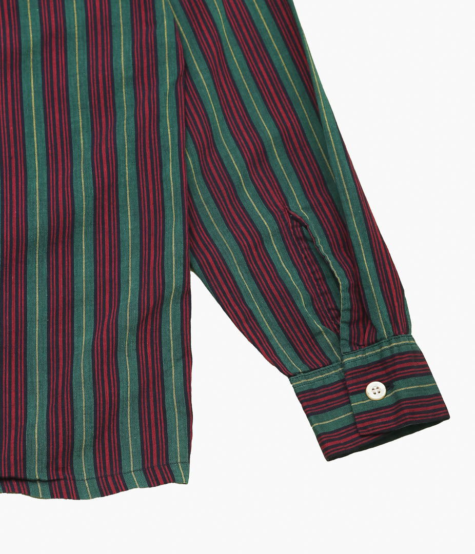 USED&VINTAGE ''BERMA COTTON STRIPE SHIRT MADE IN USA'' (GREEN)