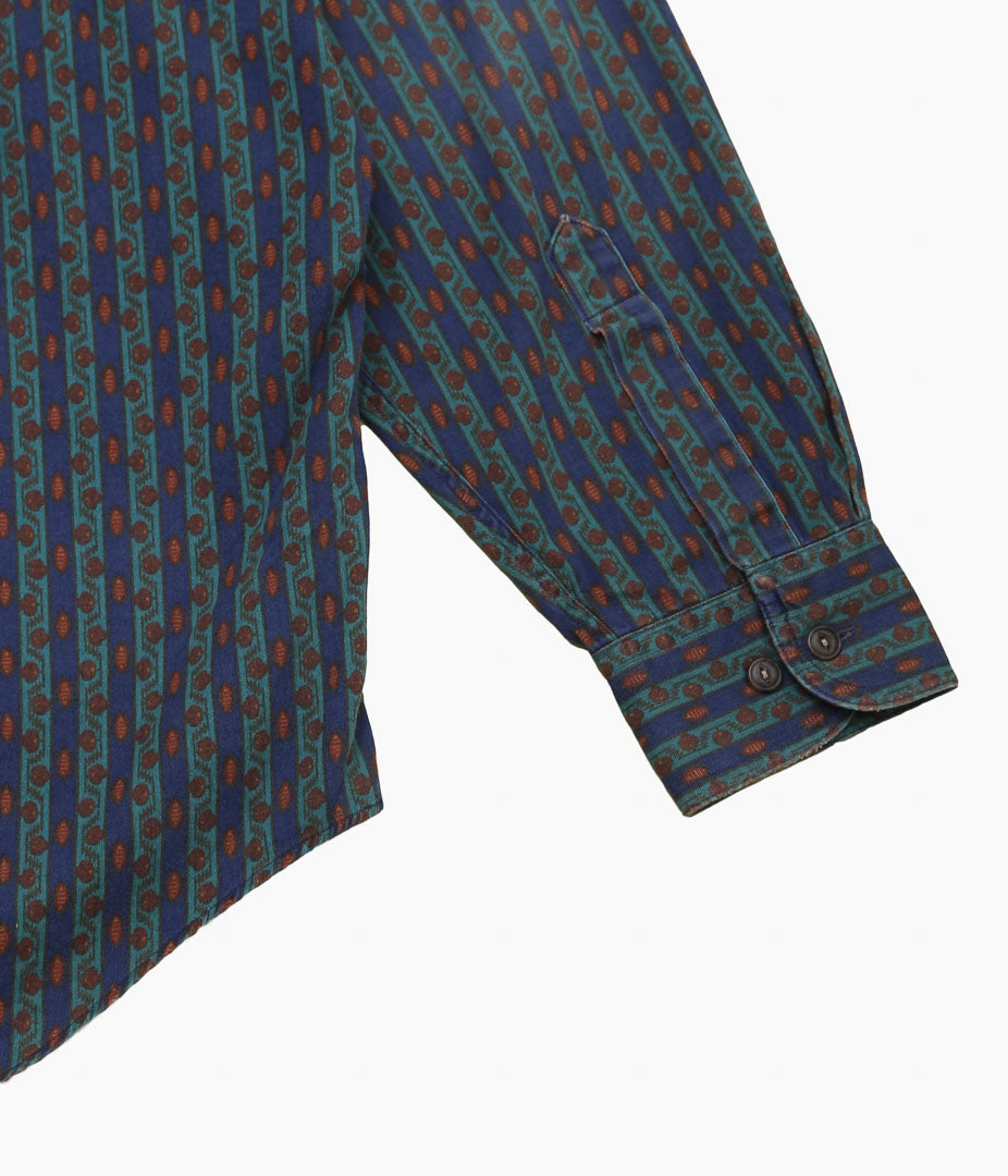 USED&VINTAGE ''CHAPS COTTON MULTI STRIPE SHIRT MADE IN USA'' (DK.GREEN)