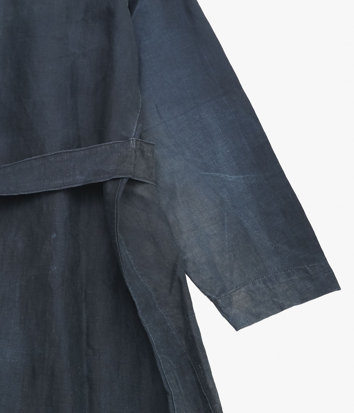VINTAGE CLOTHING ''-1920's INDIGO COTTON LINEN DRESS''(INDIGO)