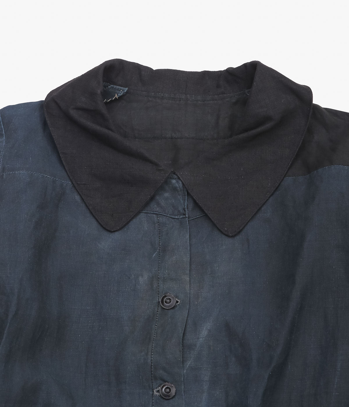 VINTAGE CLOTHING ''-1920's INDIGO COTTON LINEN DRESS''(INDIGO)