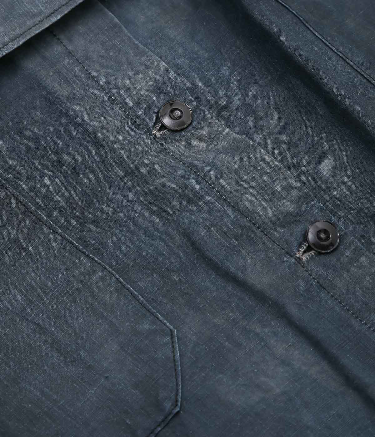 VINTAGE CLOTHING ''-1920's INDIGO COTTON LINEN DRESS''(INDIGO)