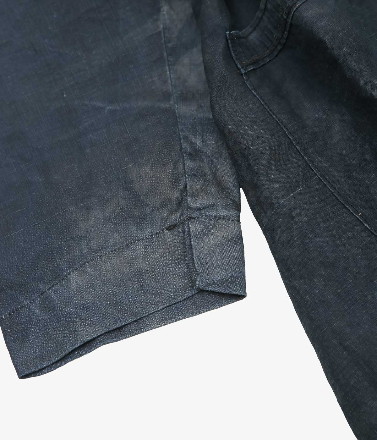 VINTAGE CLOTHING ''-1920's INDIGO COTTON LINEN DRESS''(INDIGO)