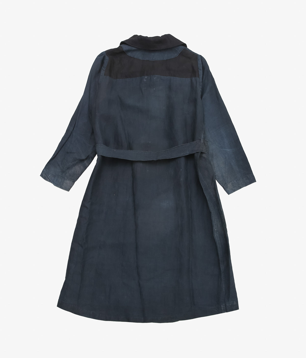 VINTAGE CLOTHING ''-1920's INDIGO COTTON LINEN DRESS''(INDIGO)