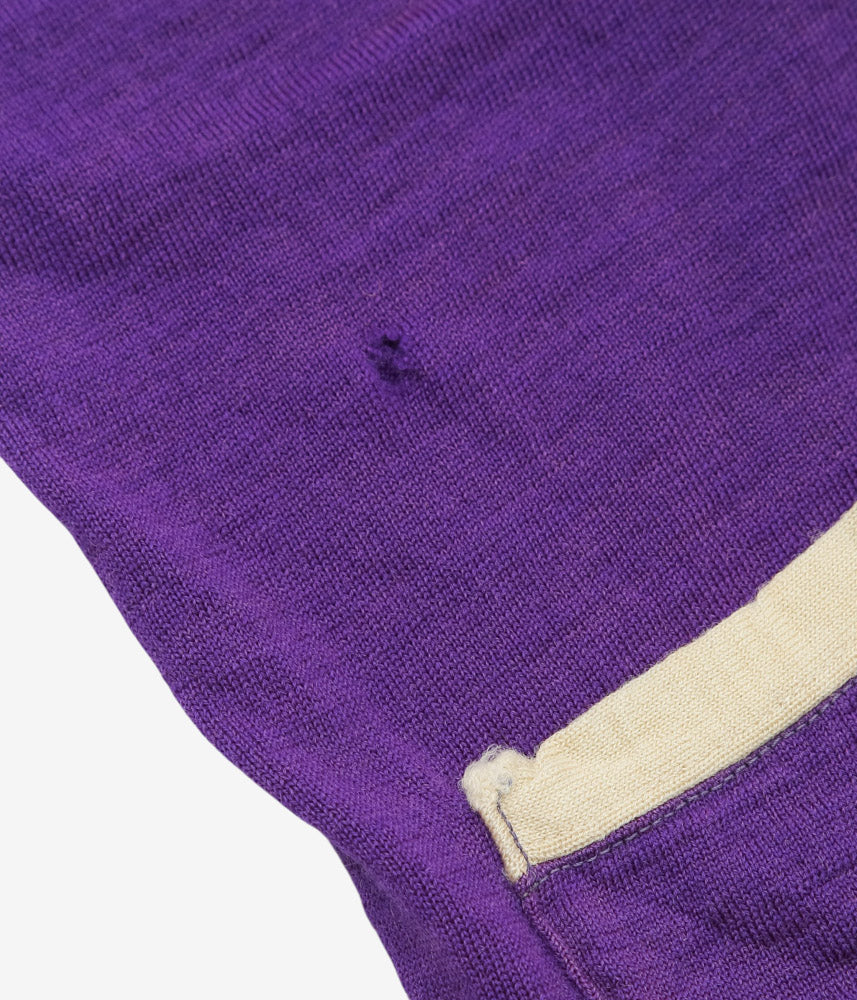 VINTAGE CLOTHING ''1960s KNIT CARDIGAN NON LETTER'' (PURPLE)